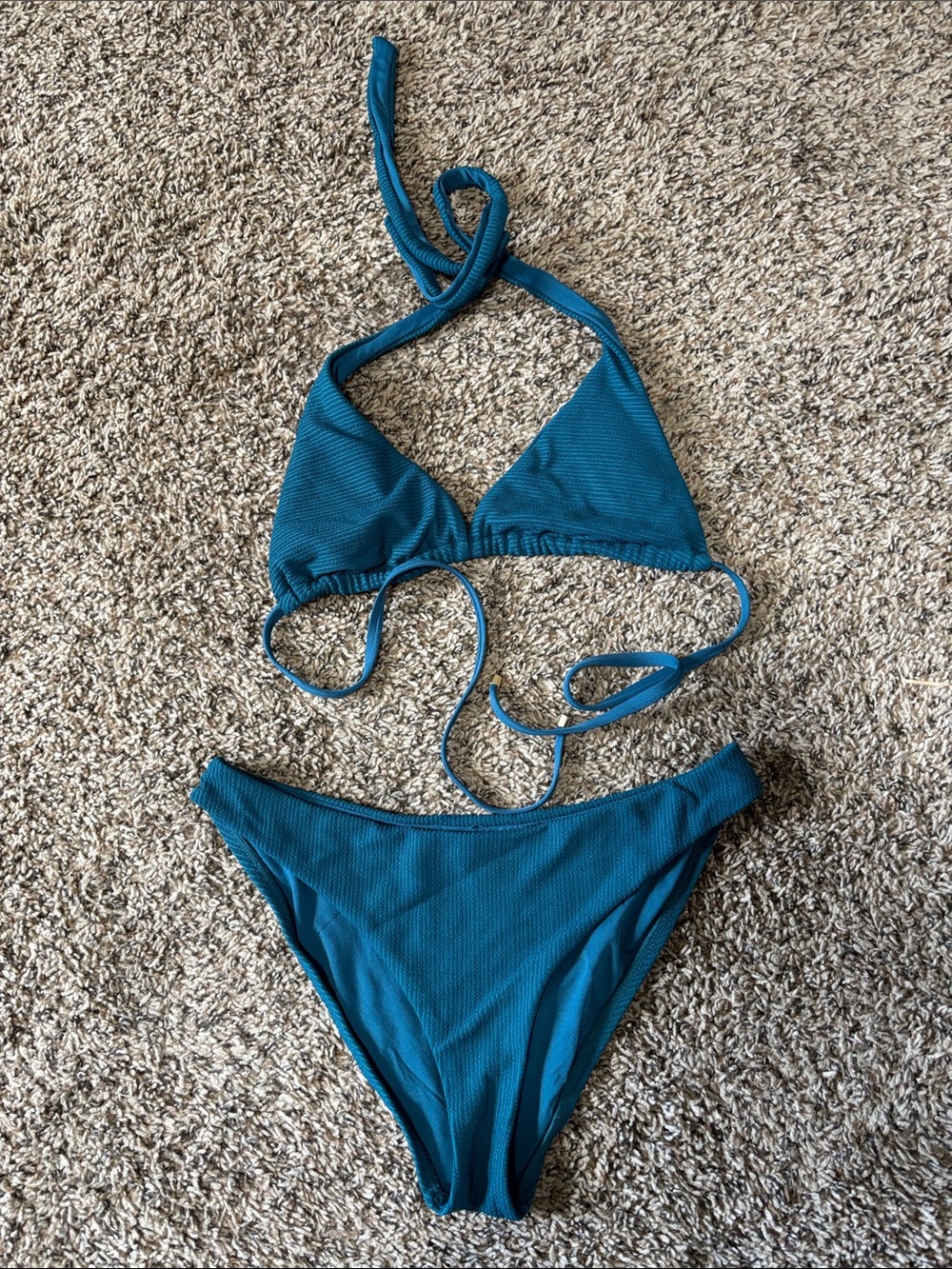 Turquoise two piece swim suit